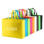 Logo Imprinted Economy Non-Woven Shopping Tote Bag 15 3/4"*11 4/5"*3 15/16"