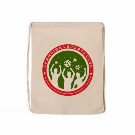 Canvas Drawstring Backpack (Natural) Custom Printed