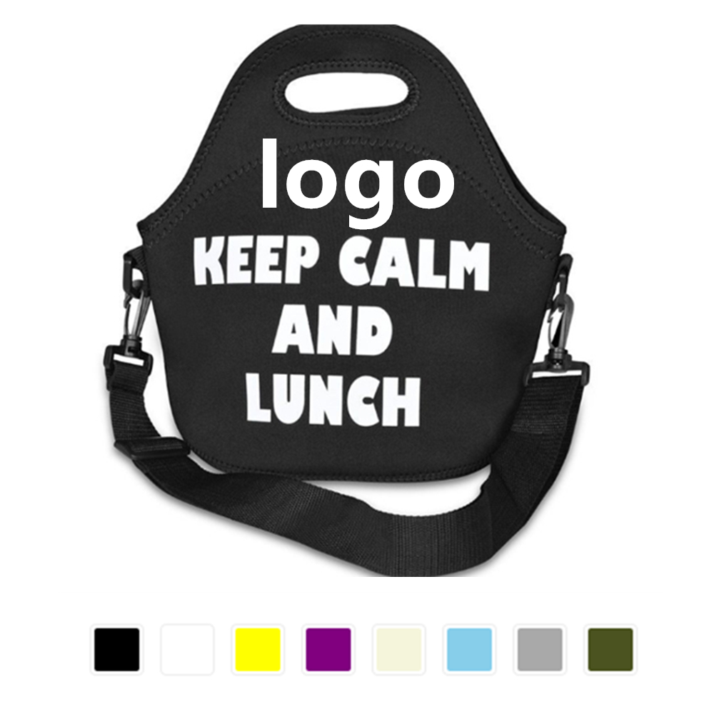 Custom Embroidered Neoprene Lunch Bag With Strap