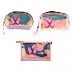 Logo Imprinted Holographic Butterfly Toiletry Bag Cosmetic Bag