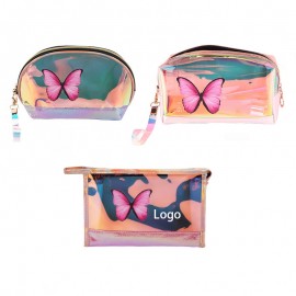 Logo Imprinted Holographic Butterfly Toiletry Bag Cosmetic Bag  Logo Imprinted Holographic Butterfly Toiletry Bag Cosmetic Bag