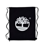 Logo Imprinted Custom 8 oz Black Cotton Canvas Drawstring backpack 14"x17"