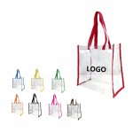Custom Embroidered Pvc Transparent Clear Tote Shopping Bag