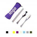 Logo Imprinted 3 Pieces Cutlery Set With Neoprene Case