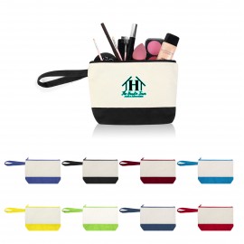 Two-Tone Canvas Cosmetic Bag Logo Imprinted