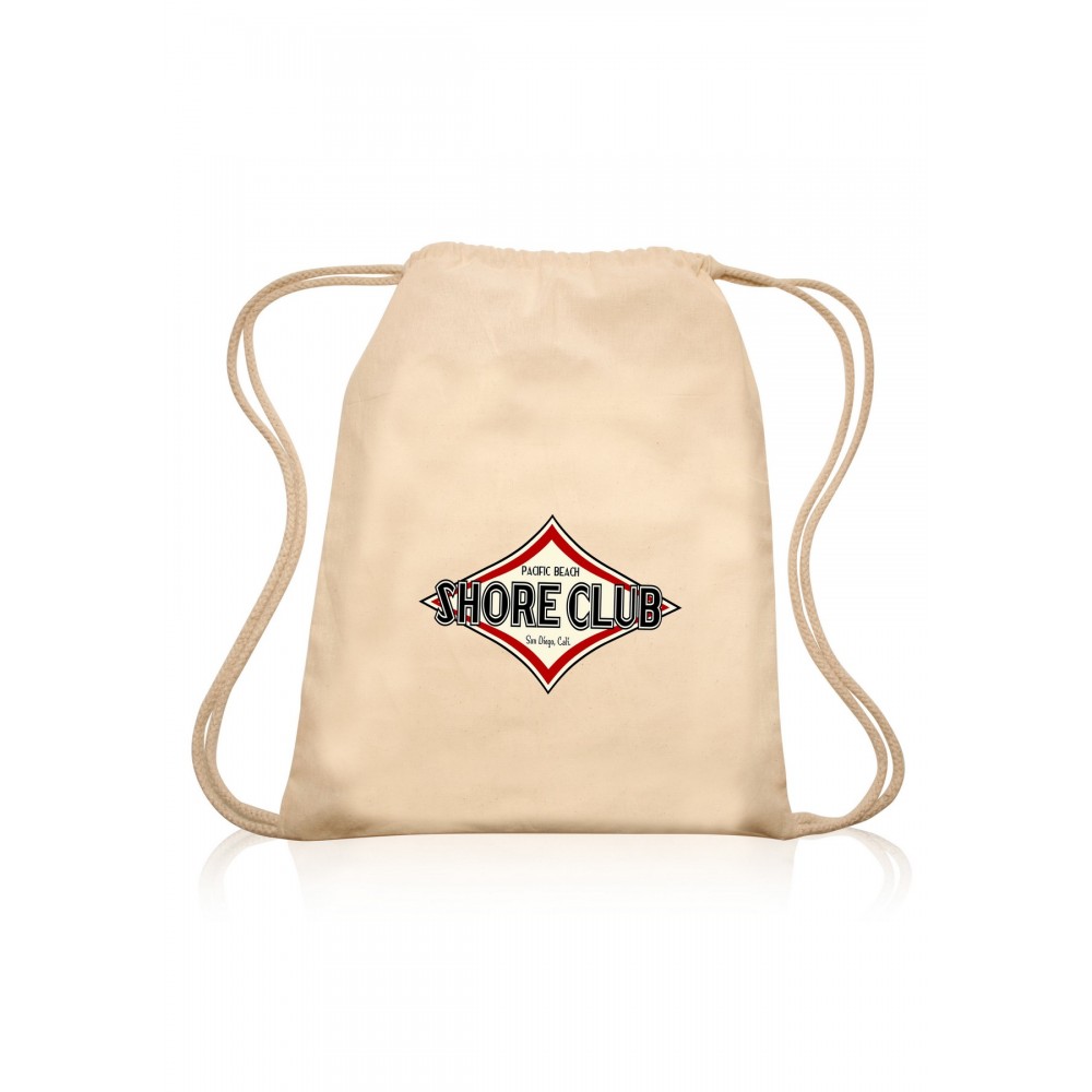 Cotton Drawstring Backpacks (13.25"x16.5") Custom Embroidered