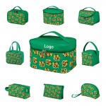 Custom Embroidered Tiger Pattern Waterproof Toiletry Bag Cosmetic Bag