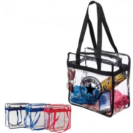 Clear Stadium Zipper Tote with Logo