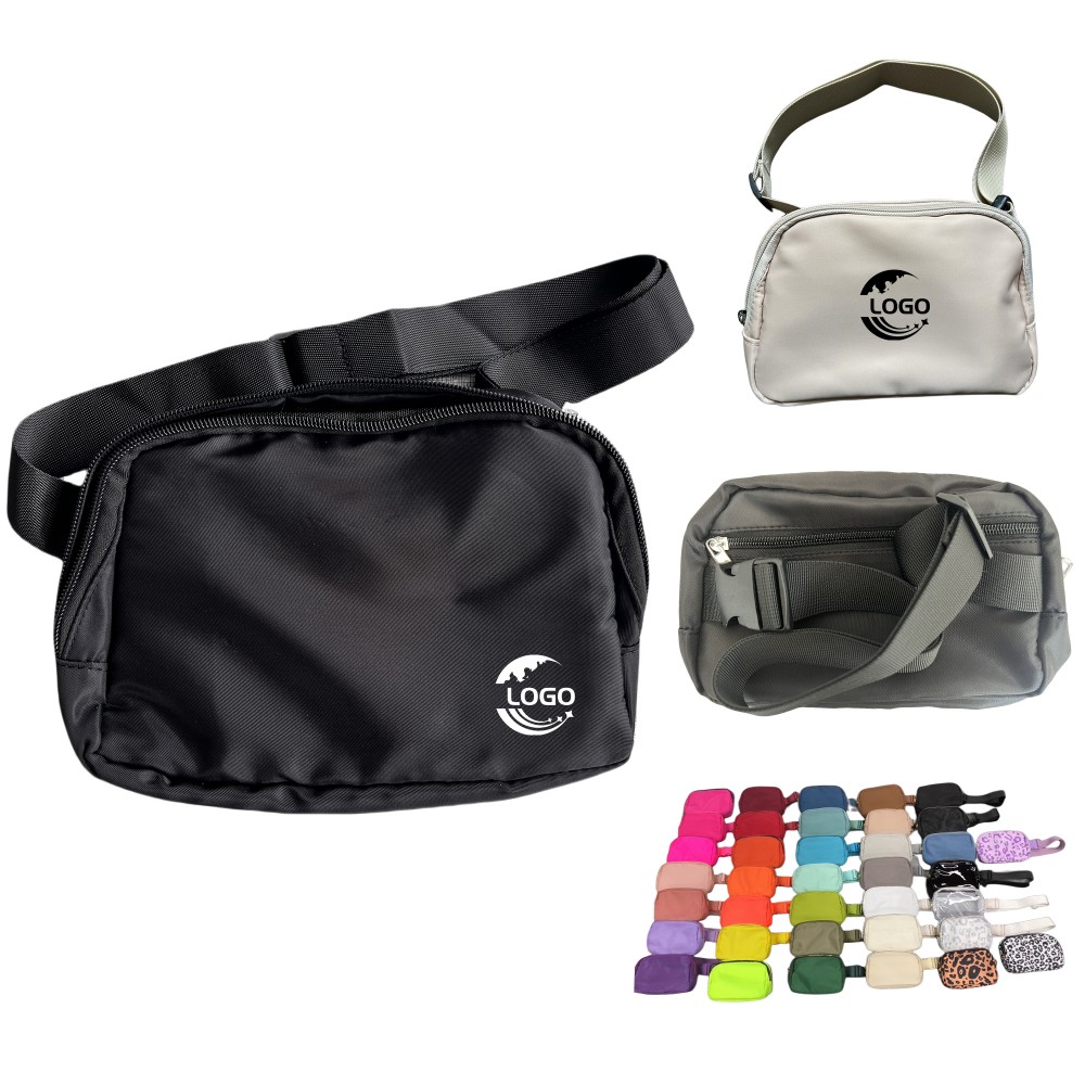 Custom Printed MOQ 50pcs Waterproof Cross-Body Belt Waist Pack Bum Bag