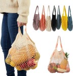 Custom Embroidered Foldable Cotton Mesh Tote Bag