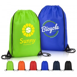 Custom Embroidered 210D RPET Drawstring Backpack