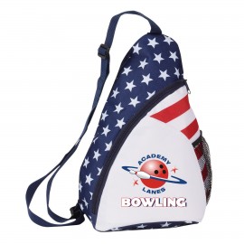 Custom Embroidered 600 Denier Patriotic Sling Backpack