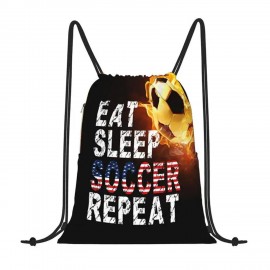 Custom Embroidered Heavy Duty Full Color Drawstring Backpack w/ Strap Loop (14" x 17")