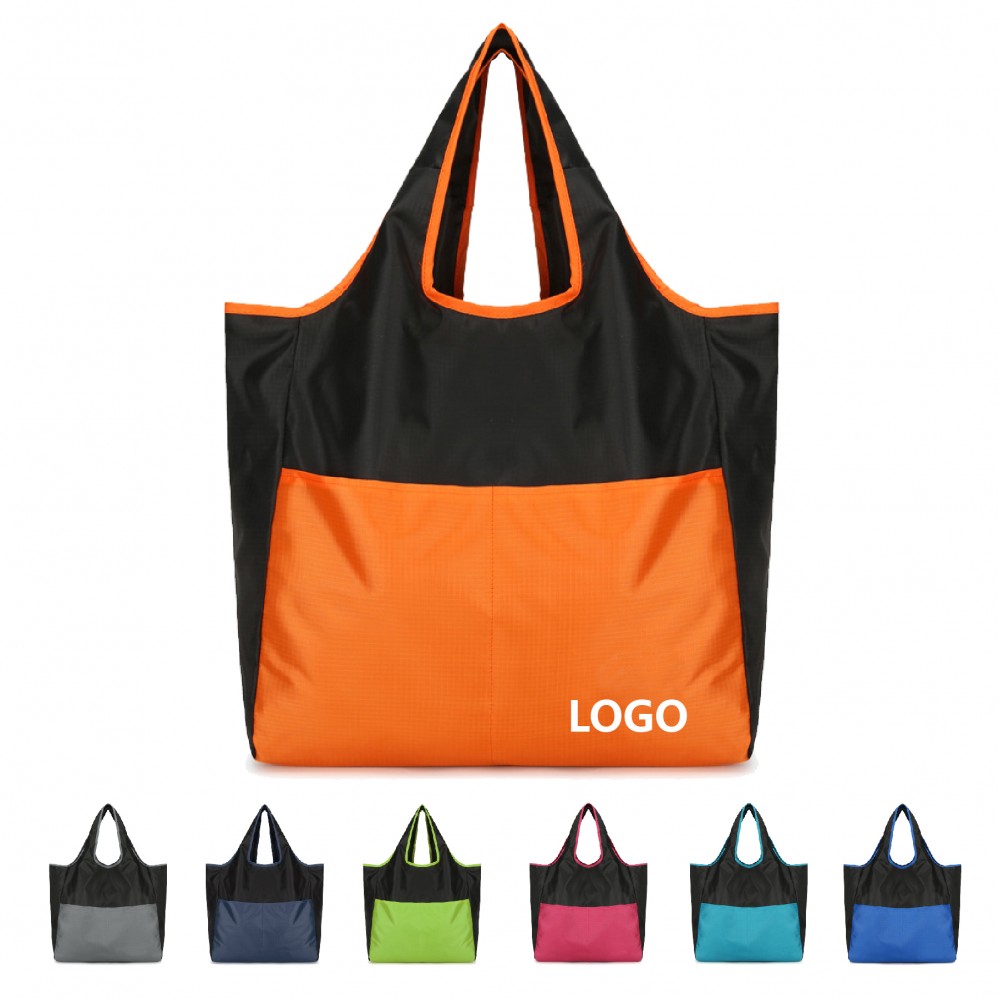 Foldable Reusable Grocery Tote Bag Custom Embroidered