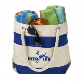 Logo Branded 16 Oz. Portsmouth Cotton Canvas Beach Tote