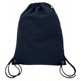 Logo Branded Sports Drawstring Bag Backpack Eco Friendly Canvas Black