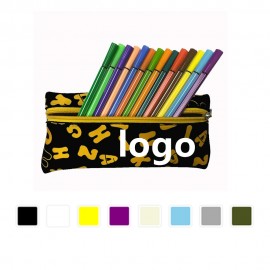 Logo Imprinted Neoprene Stationary Case Zipped Pen Bag