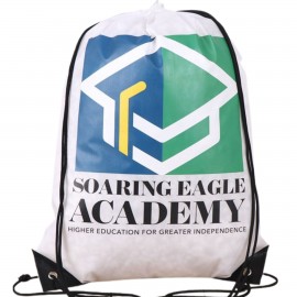 Logo Imprinted Premium 210D Polyester Full Color Drawstring Bag w/ Reinforced Edge (14" x 18")  Logo Imprinted Premium 210D Polyester Full Color Drawstring Bag w/ Reinforced Edge (14" x 18")