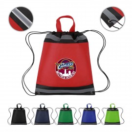 Promotional Non-Woven Reflective Drawstring Backpack  Promotional Non-Woven Reflective Drawstring Backpack