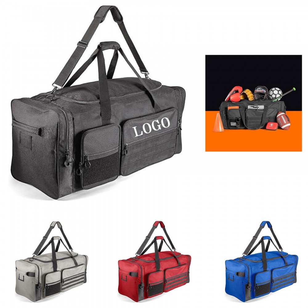 130L 36" Heavy Duty Large Sports Equipment Duffle Bag Custom Printed