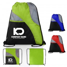 Tri-Color Drawstring Pack Logo Imprinted