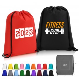 Non-Woven Custom Drawstring Backpack - 14" x 17" Logo Imprinted