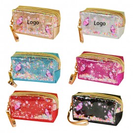 Portable Glitter Toiletry Bag Cosmetic Bag Logo Imprinted  Portable Glitter Toiletry Bag Cosmetic Bag Logo Imprinted