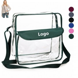 Custom Embroidered Clear Messenger Bag  Custom Embroidered Clear Messenger Bag