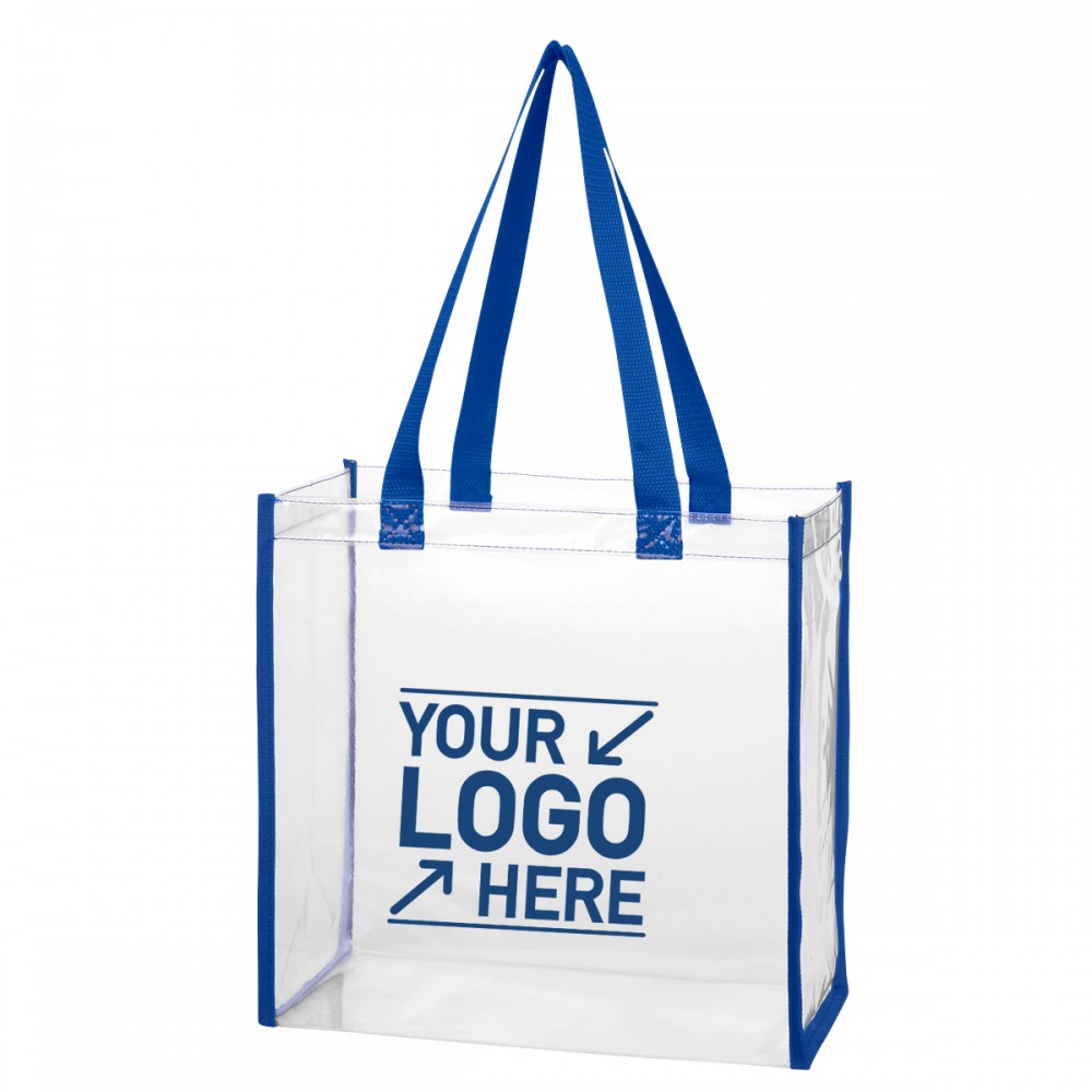 Logo Imprinted Clear Vinyl Tote Bag with Color Accent