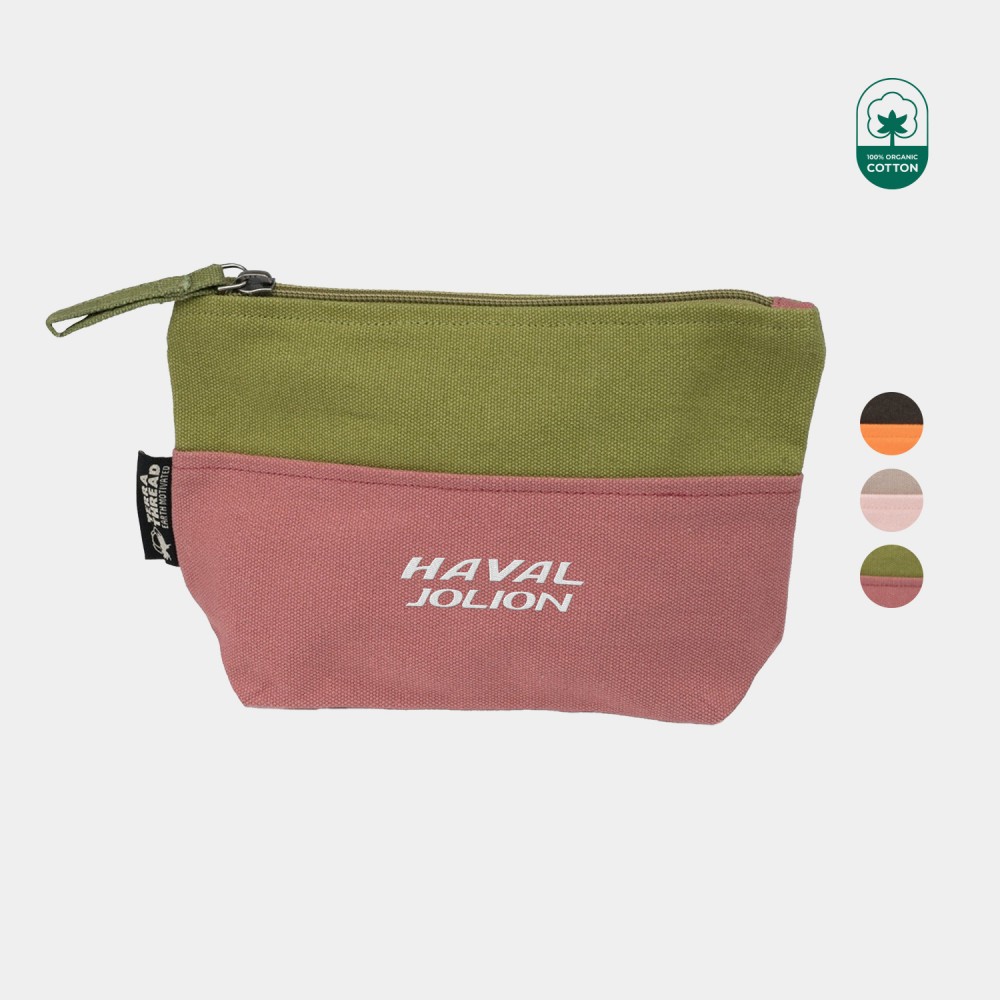 Custom Embroidered TERRA THREAD - Canvas Cosmetic Bag Sustainable GOTS & Fair Trade Certified Custom Embroidered TERRA THREAD - Canvas Cosmetic Bag Sustainable GOTS & Fair Trade Certified