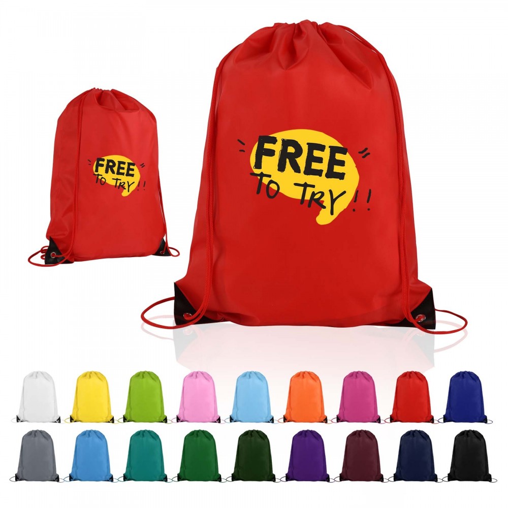 Custom Embroidered Drawstring Bag with Reinforced Corners Custom Embroidered Drawstring Bag with Reinforced Corners
