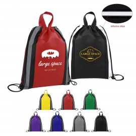 Custom Embroidered Small Reflective Non-Woven Drawstring Bag  Custom Embroidered Small Reflective Non-Woven Drawstring Bag