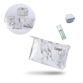 Logo Imprinted Portable Marble Toiletry Bag Cosmetic Bag