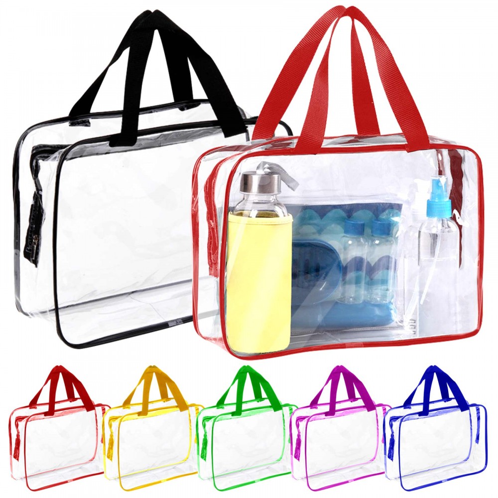 Custom Printed 3 Pack PVC Transparent Make Up Bag