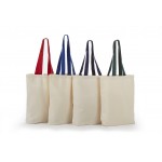 Heavy Canvas Tote Bag with Color Handles & Gusset Custom Embroidered