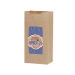 Natural Kraft 4# SOS Popcorn Bag with Full Color Digital Imprint (5 x 3.125 x 9.625) Custom Printed