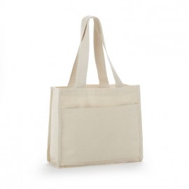 Canvas Tote With Large Front Pocket Color Web Handles Logo Imprinted  Canvas Tote With Large Front Pocket Color Web Handles Logo Imprinted