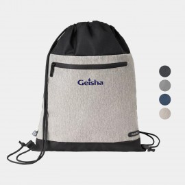 RejuVe MILANO Recycled Heather Modern Sleek Drawstring Bag Custom Embroidered  RejuVe MILANO Recycled Heather Modern Sleek Drawstring Bag Custom Embroidered