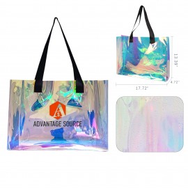 Holographic PVC Transparent Shopping Tote Bag Custom Printed  Holographic PVC Transparent Shopping Tote Bag Custom Printed