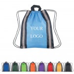 Reflector Drawstring Backpack Custom Printed