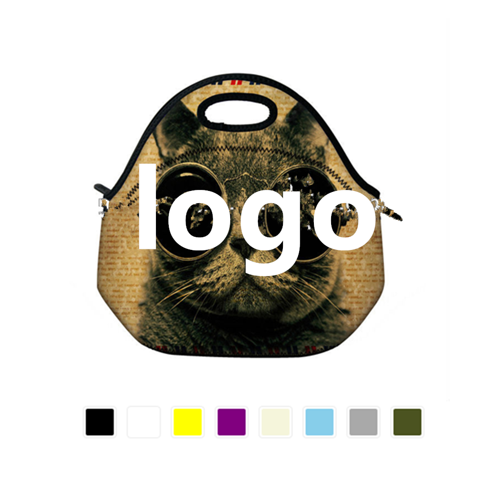 Neoprene Lunch Tote Bag With Handle Logo Imprinted