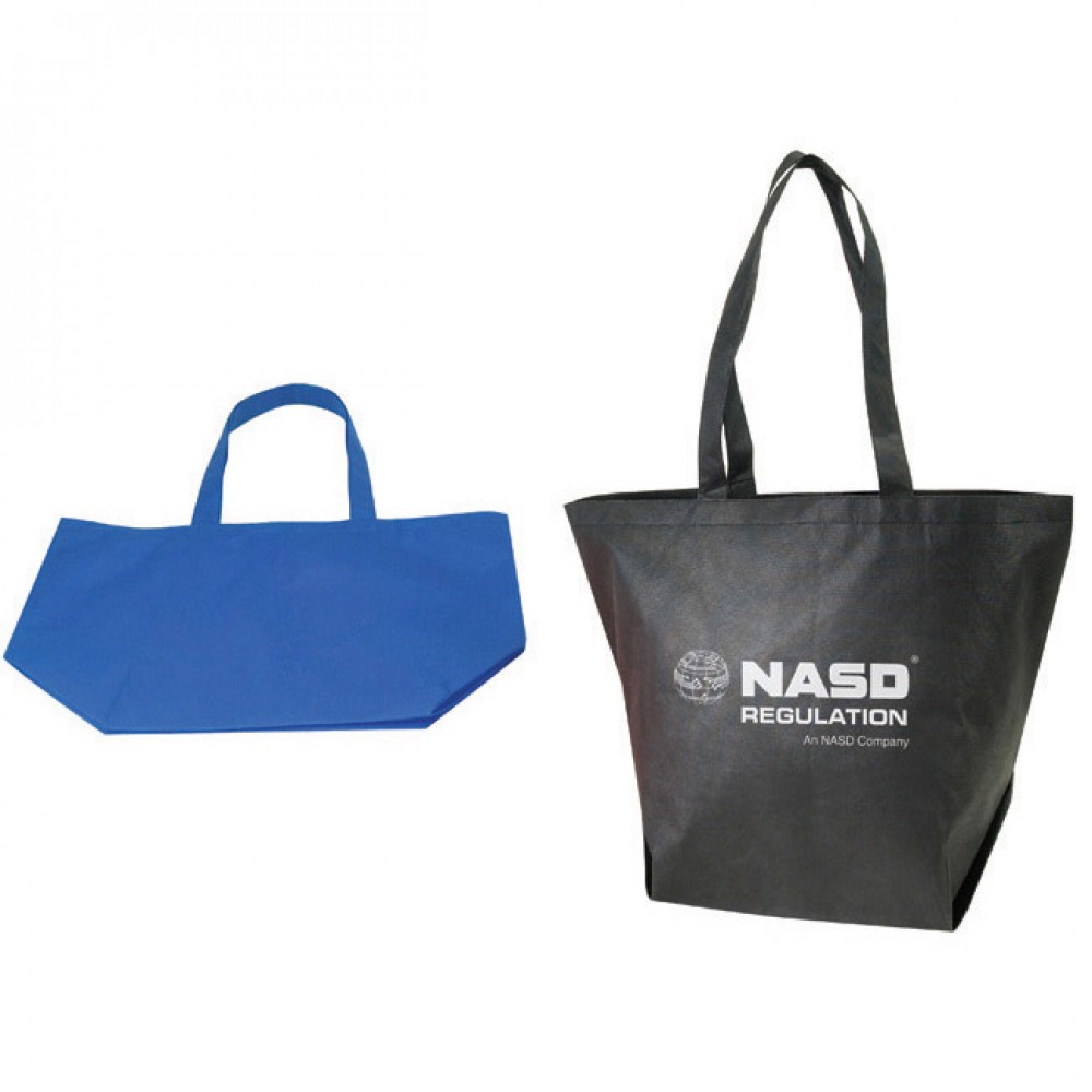 Non-Woven Trapezoid Tote Bag w/Long Handles Logo Imprinted Non-Woven Trapezoid Tote Bag w/Long Handles Logo Imprinted