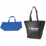 Non-Woven Trapezoid Tote Bag w/Long Handles Logo Imprinted