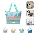 Custom Printed Sports Duffel Bag with Shoe Pocket