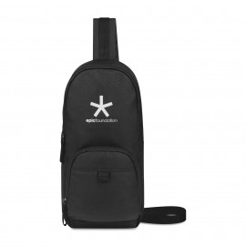 Custom Printed Repeat Recycled Poly Sling - Black  Custom Printed Repeat Recycled Poly Sling - Black