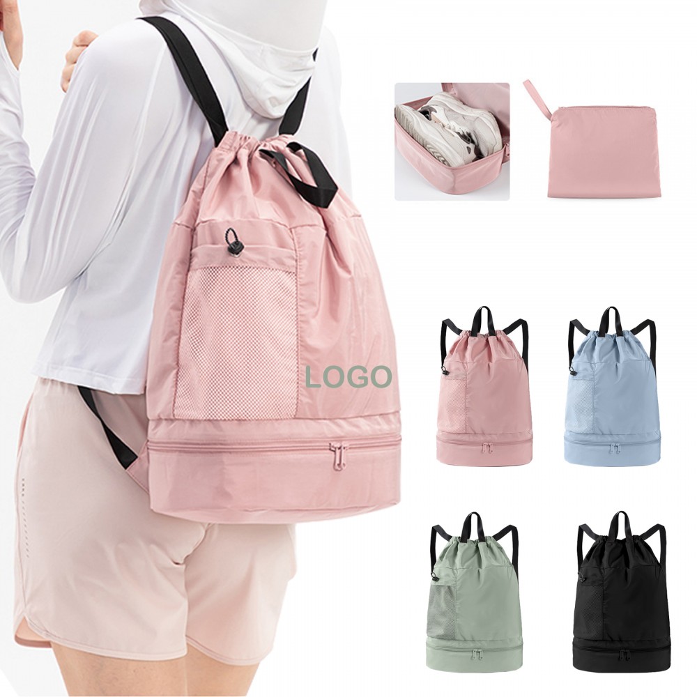 Custom Printed Sports Backpack with Shoe Compartment Custom Printed Sports Backpack with Shoe Compartment