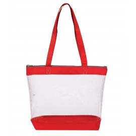 Basic Clear Zipper Tote Logo Imprinted  Basic Clear Zipper Tote Logo Imprinted