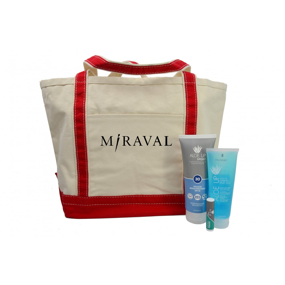 Aloe Up Cotton Tote Bag with Sport Sunscreen Logo Imprinted Aloe Up Cotton Tote Bag with Sport Sunscreen Logo Imprinted