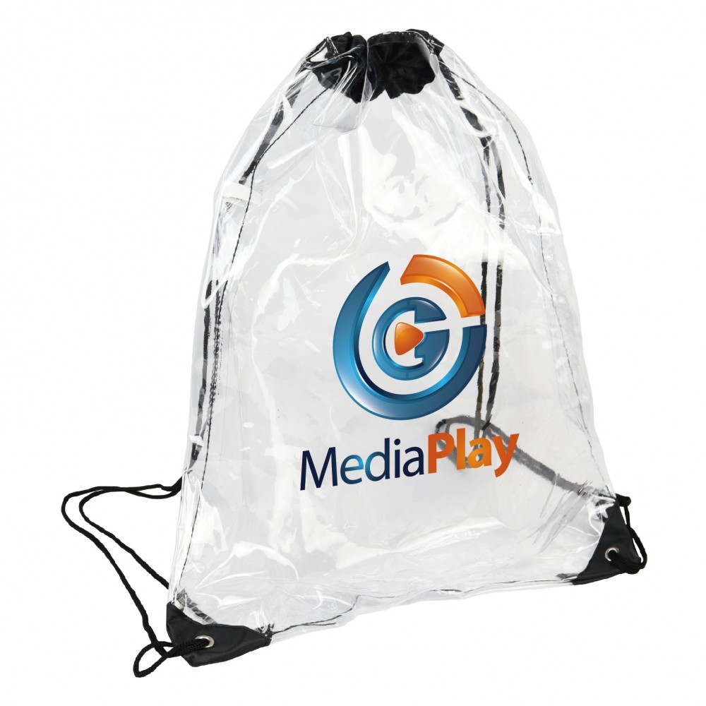 Biodegradable Clear Drawstring Backpack Custom Printed