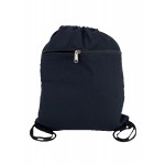Logo Branded Active Drawstring Bag Backpack Eco Friendly Canvas Black